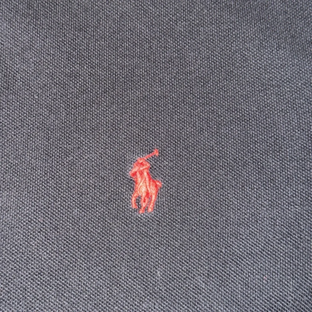 Polo Ralph Lauren Black Collared Short Sleeved Red Custom Fit Mens Medium